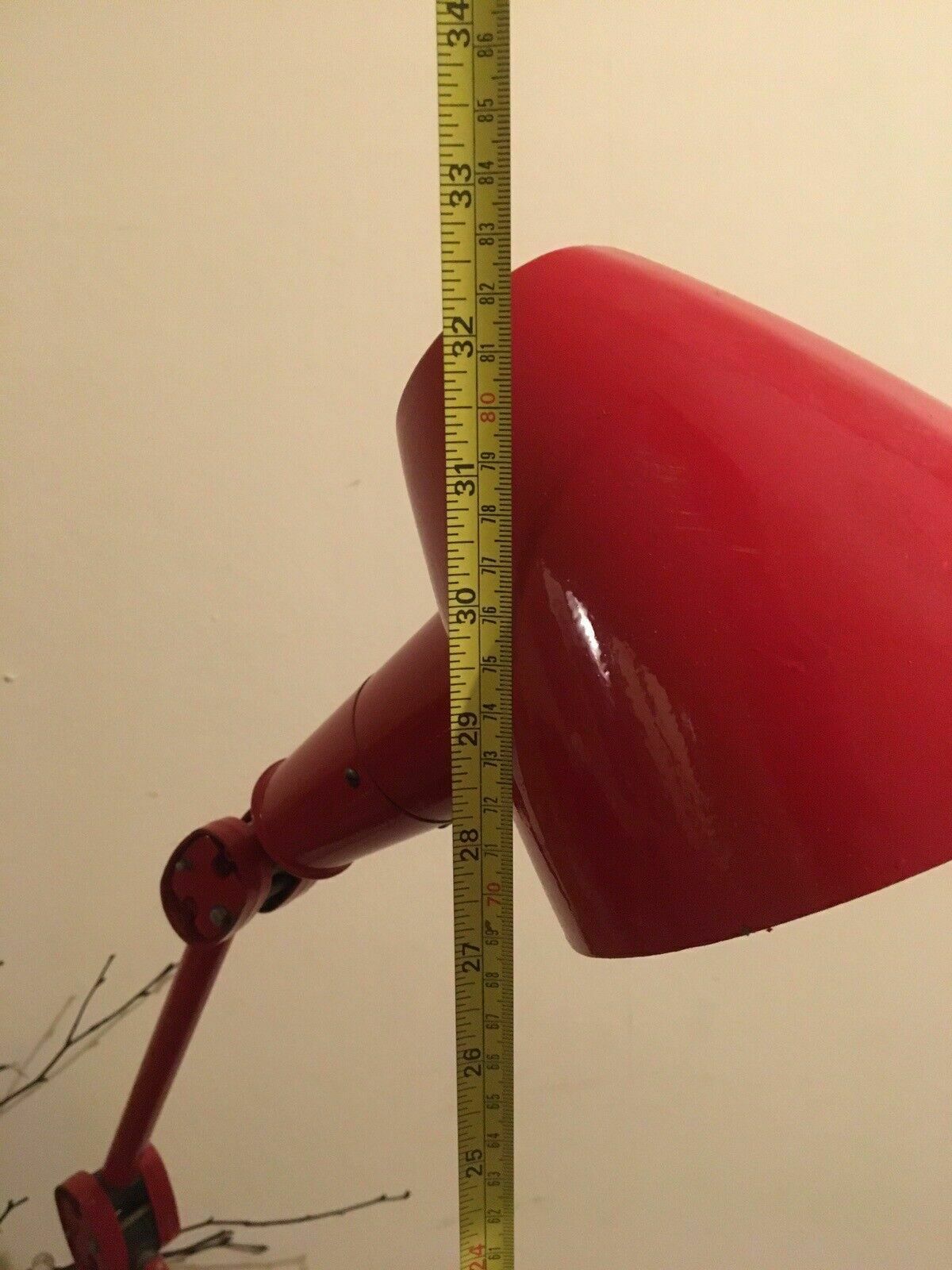 175.0 Large Red Enamel Machinist Work Lamp Industrial Desk Lamps Early/Mid C20 photo