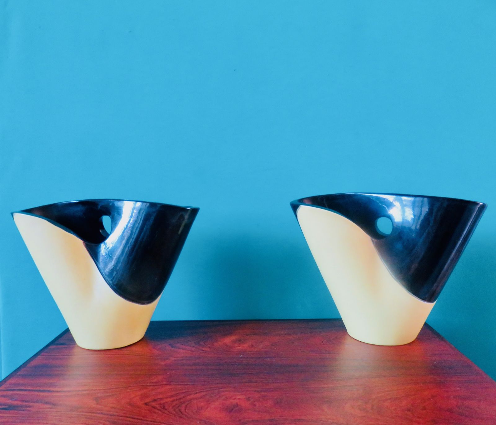 Pair Of Elchinger Vases. France 1955