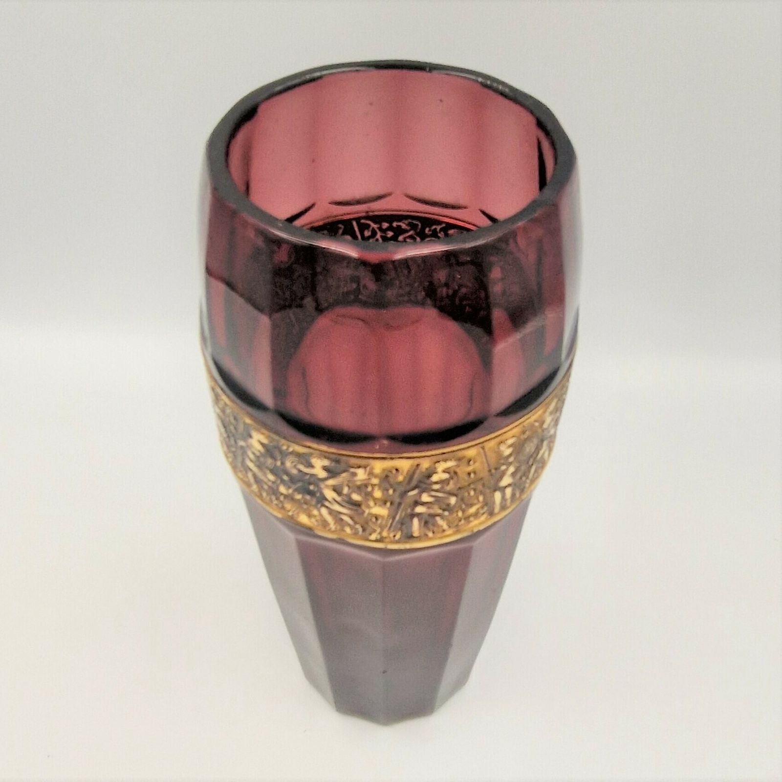 Mid Century Deep Purple Glass Vase From August Walther. 1930   1940 photo furniture