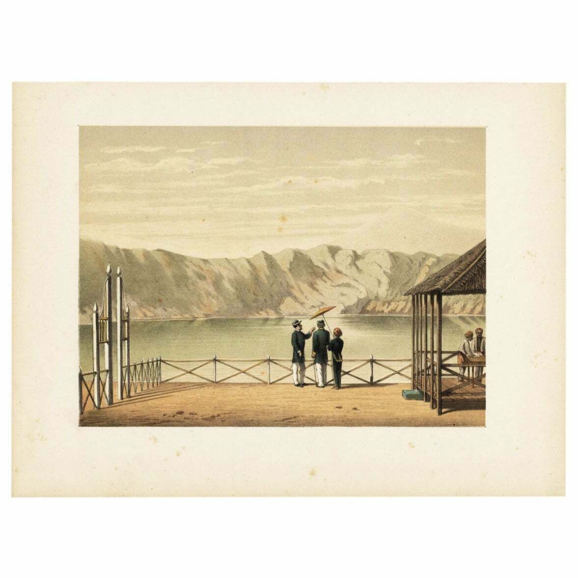 Antique Print Of The Crater Lake On Java In Indonesia, 1888