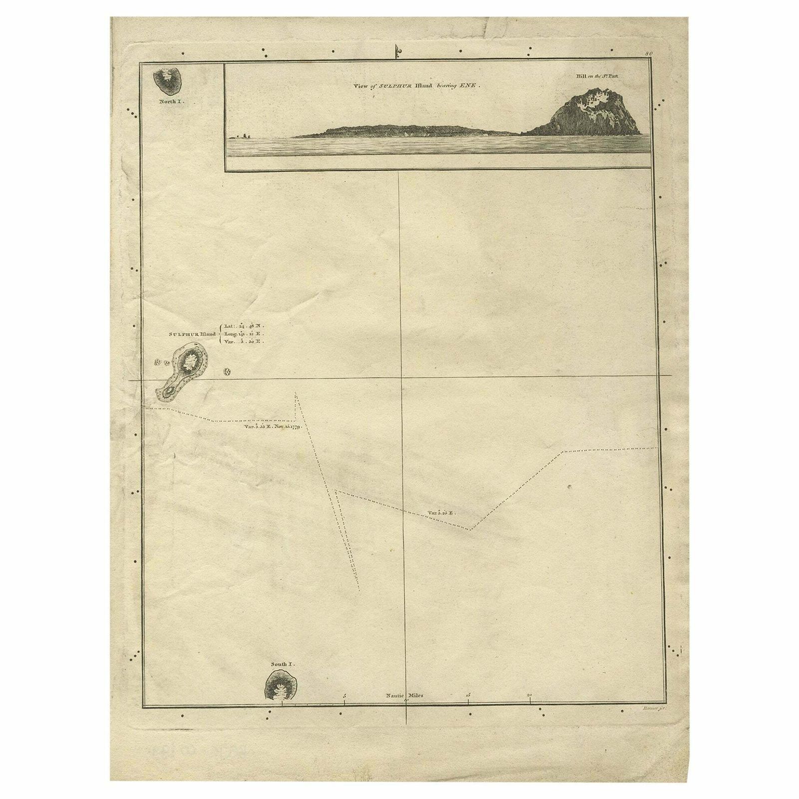 Antique Map Of Suffren Island By Cook, 1784