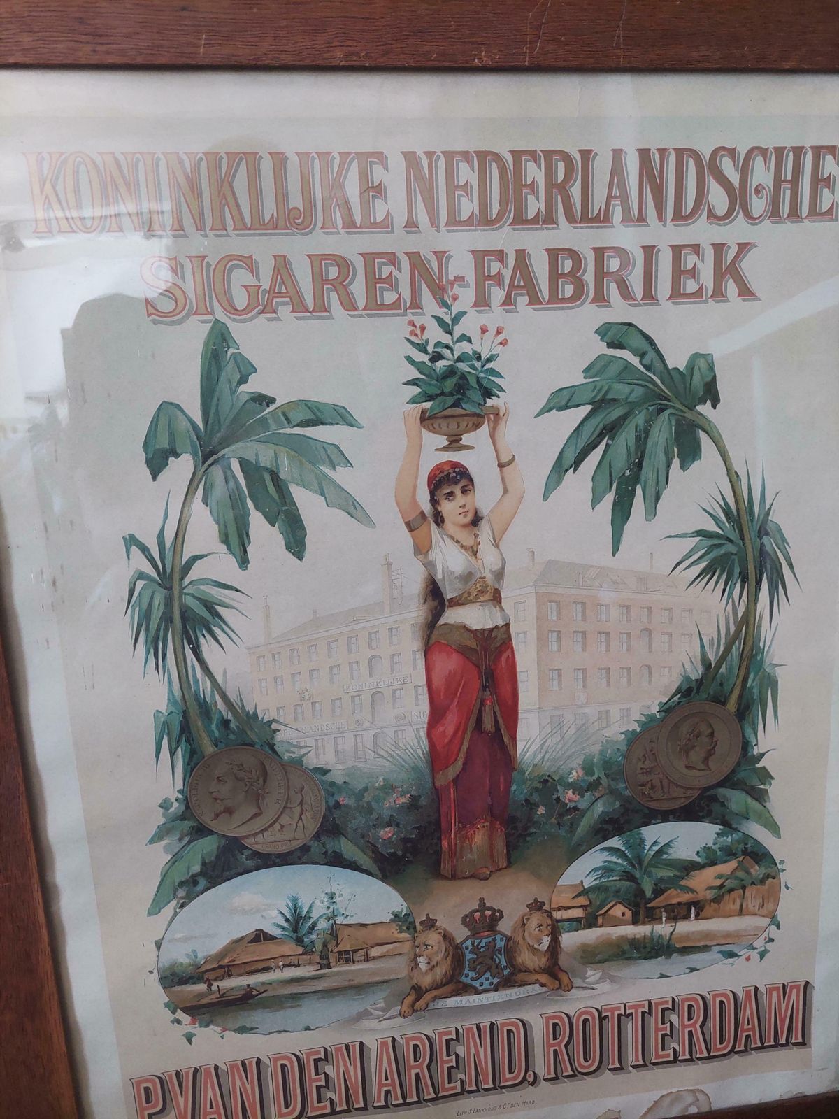 Antique Cigars Advertising Poster Koninklijke Nederlandsche Sigaren Fabriek photo for sale