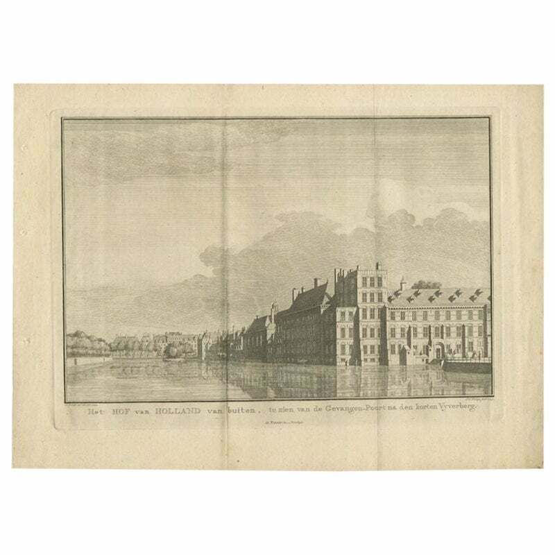 Antique Print Of The Buitenhof, Dutch Government, The Hague, The Netherlands