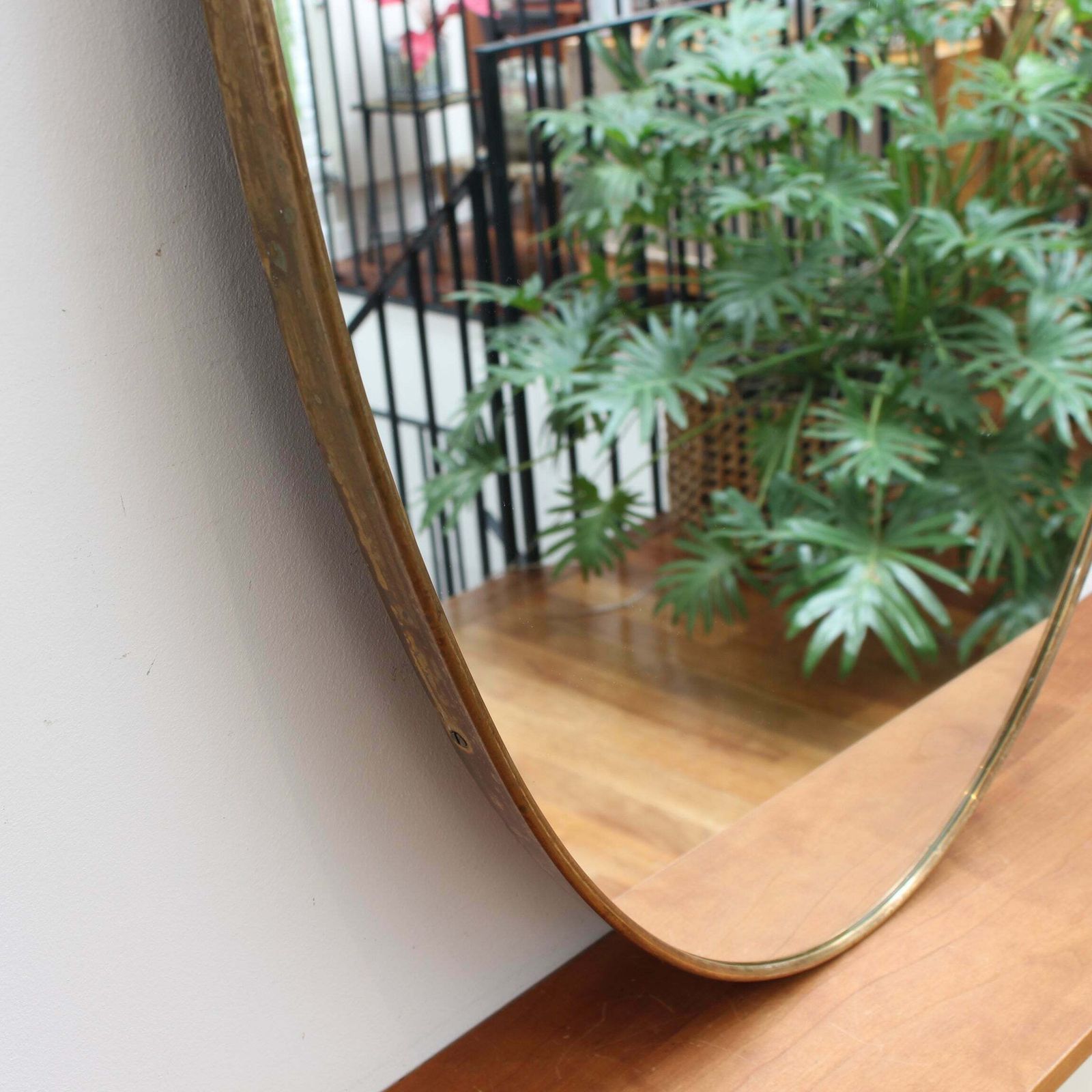 Vintage Italian Wall Mirror With Brass Frame (Circa 1950s) photo buy