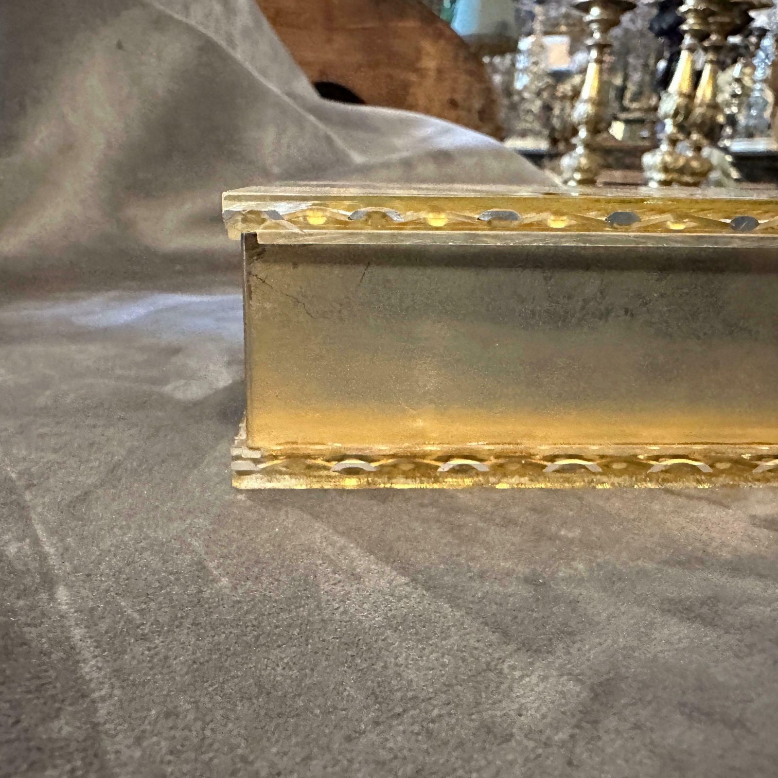 550.0 1980s Christian Dior Style Modernist Brass And Plexiglass Italian Jewelry Box photo