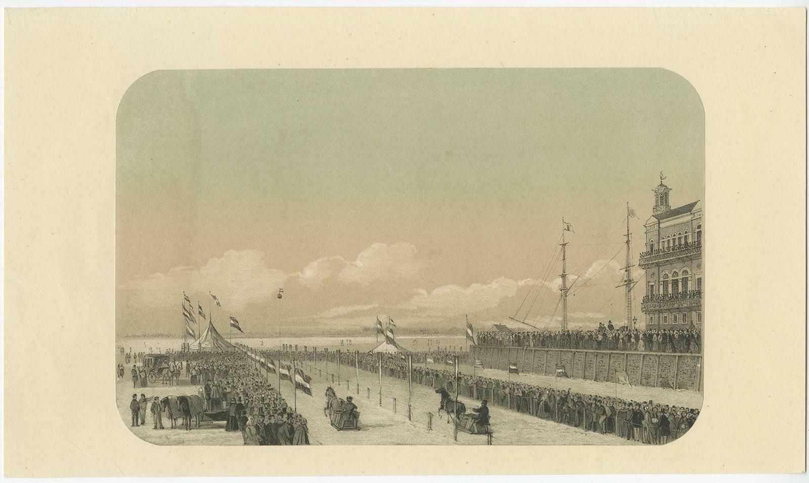 Horse Races On Ice In Rotterdam, The Netherlands On The River Maas, 1855 photo furniture