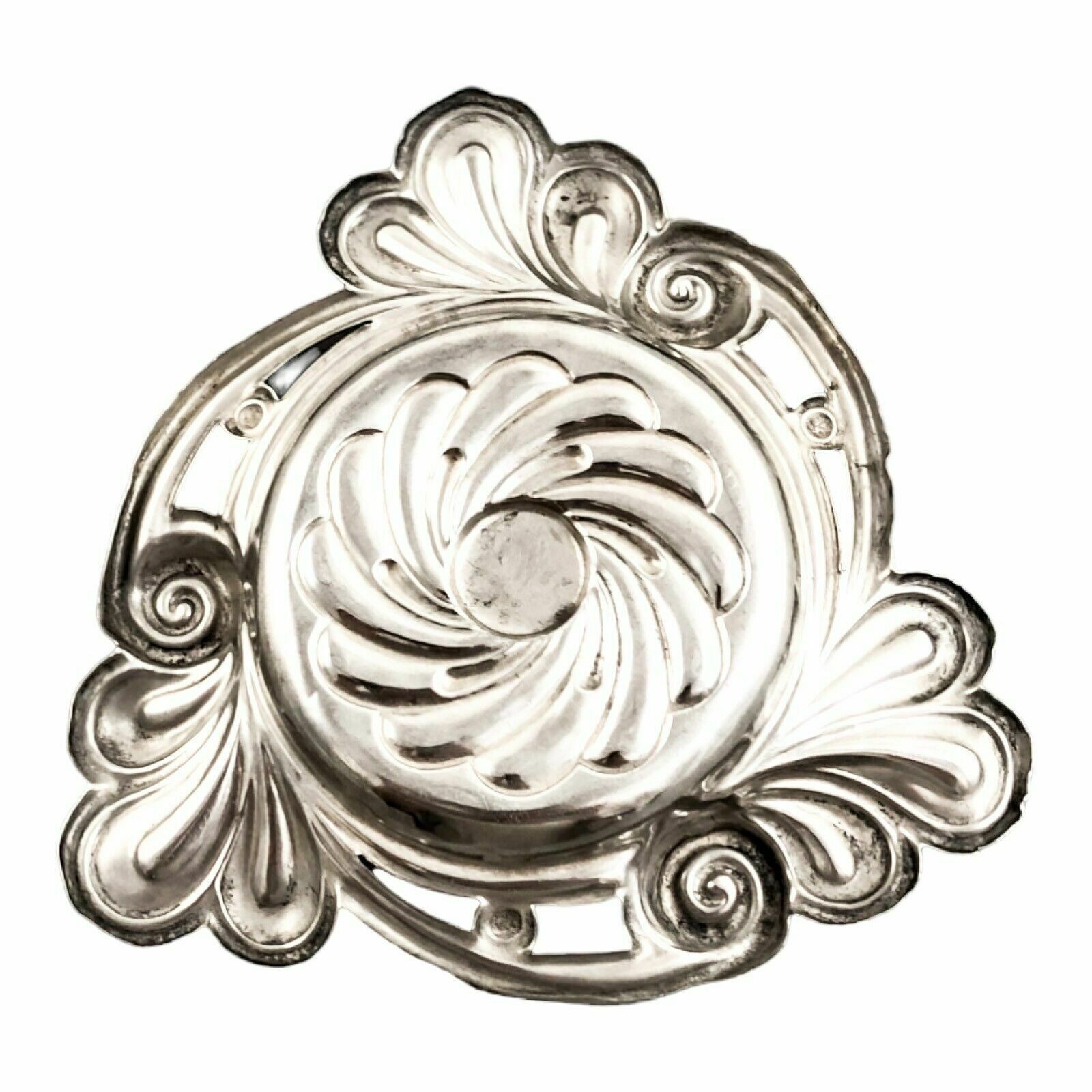 Victorian Fluted Round Pin Tray / Sweetmeat Dish / Ashtray Embossed With Scrolls photo vinterior