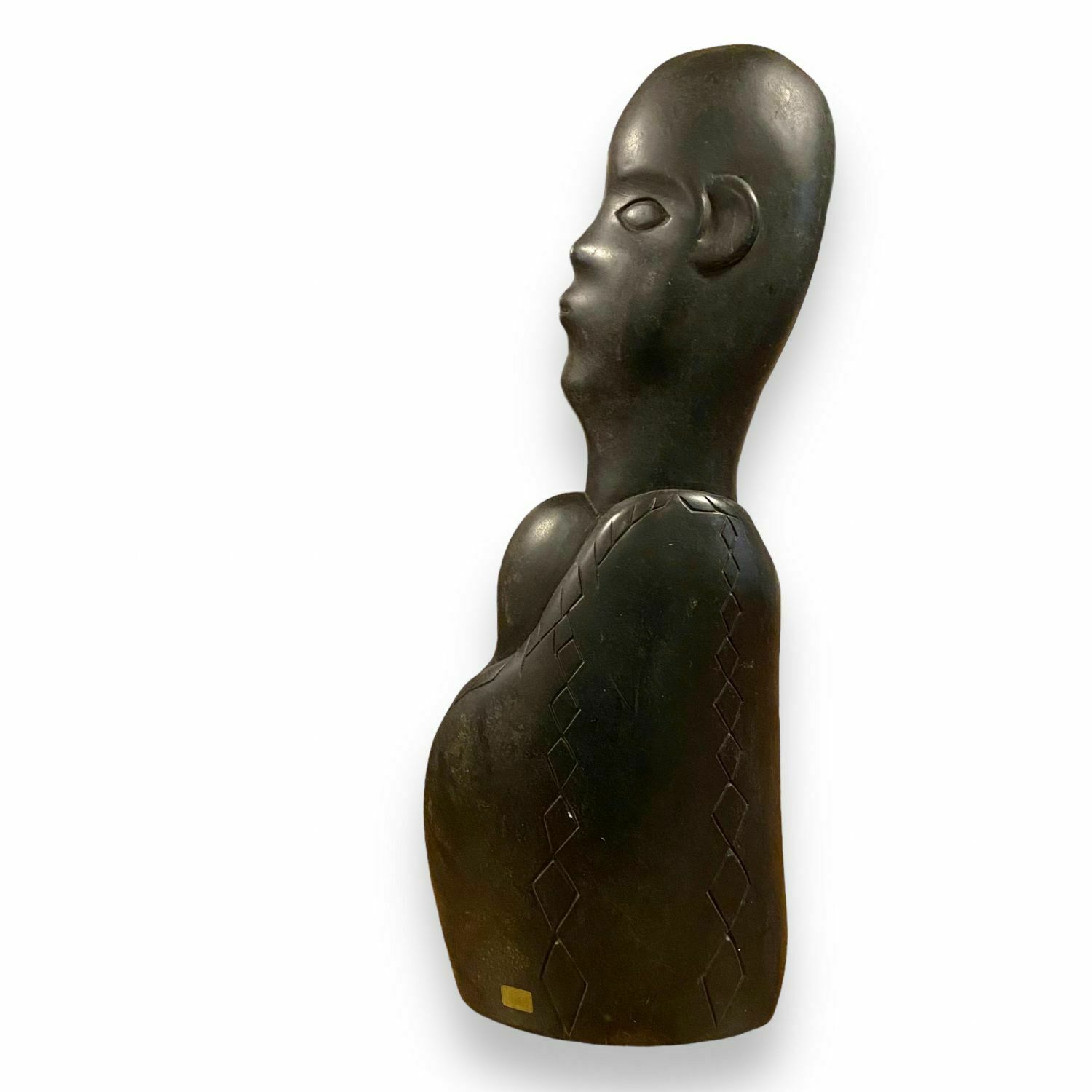 Sylvester Mubayi   Shona Sculpture In Black Springstone Rock "Mother And Child" photo Art
