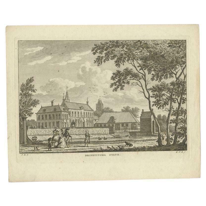 Antique Print Of Drinkuitsma State In Friesland, '1790'