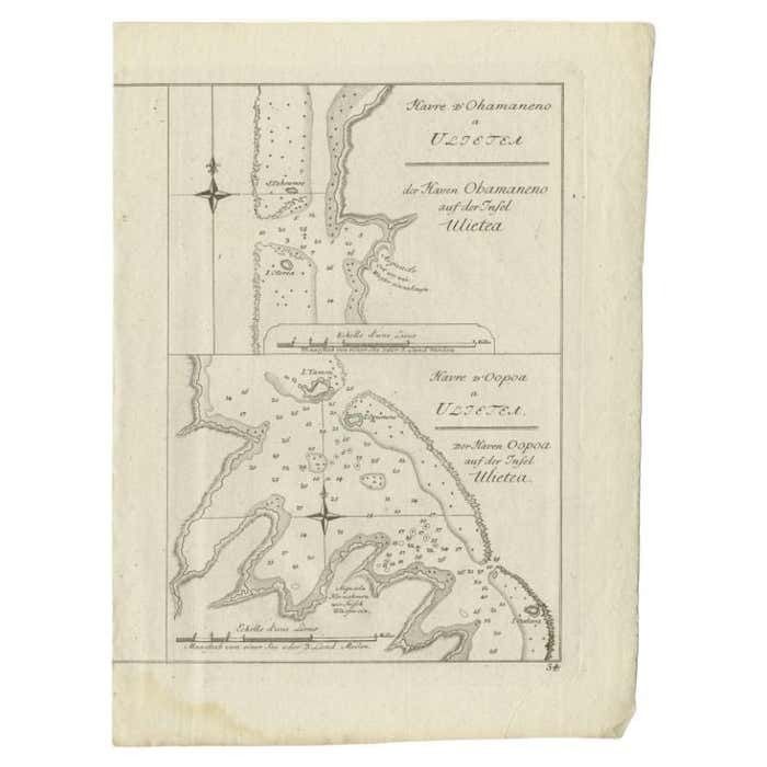 Antique Print Of Various Island In French Polynesia, Circa 1774 photo furniture