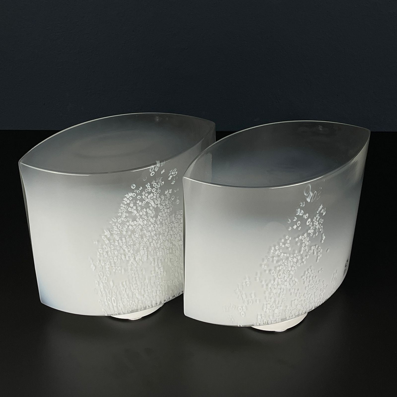 Pair Of Murano Table Lamps Idra By Rosanna Tosa For Leucos, Italy 1980s photo Lighting