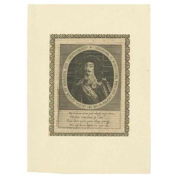 Antique Portrait Of Louis XIII, C.1660