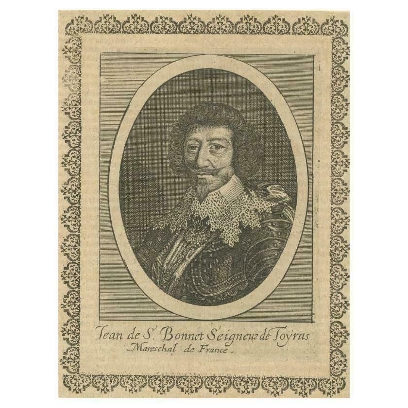 Antique Portrait Of Jean De Saint Bonnet De Toiras, Circa 1660