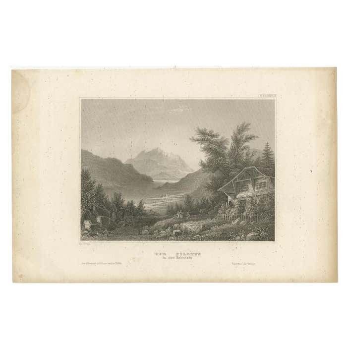 Antique Print Of Mount Pilatus, C.1860