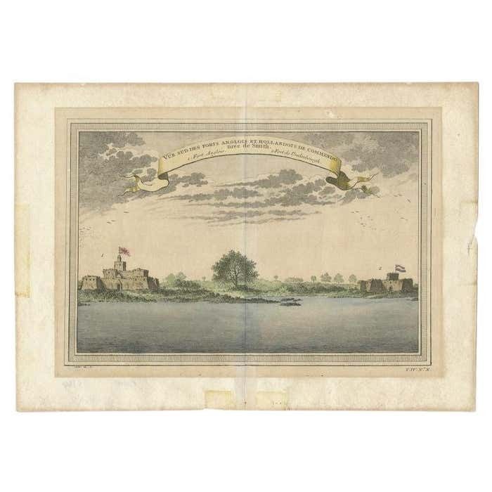 Antique Print Of Fortresses At Commendo In Africa 1746