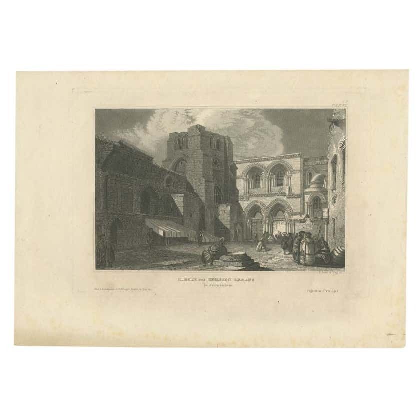 Antique Print Of The Church Of The Holy Sepulchre, 1836
