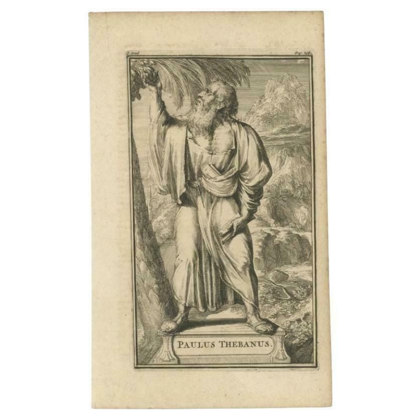 Antique Print Of Paul Of Thebes By De Hooghe, 1701