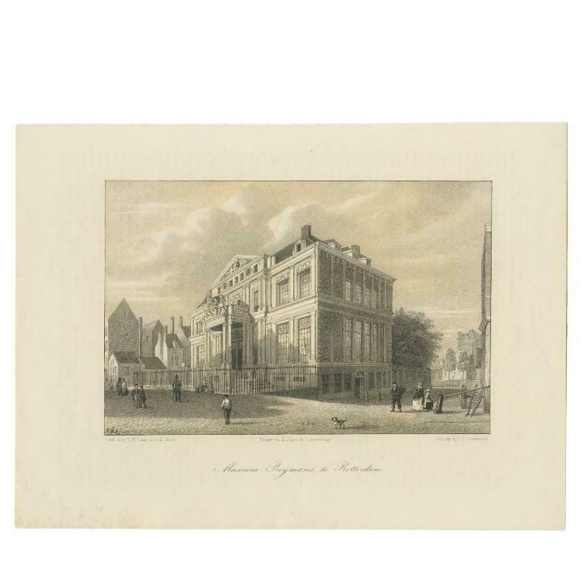 Antique Print Of Museum Boijmans, Rotterdam, The Netherlands, Circa 1855