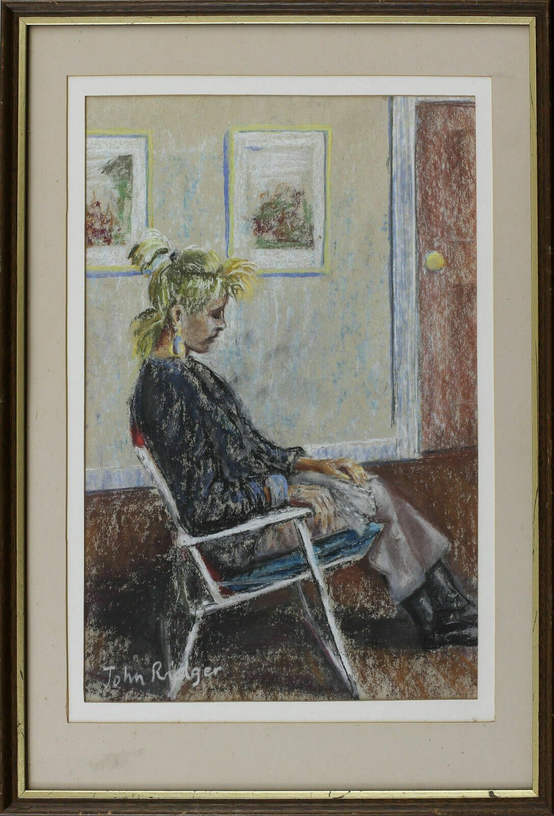 Pastel By John Ridger. Titled And Sometimes I Just Sits."