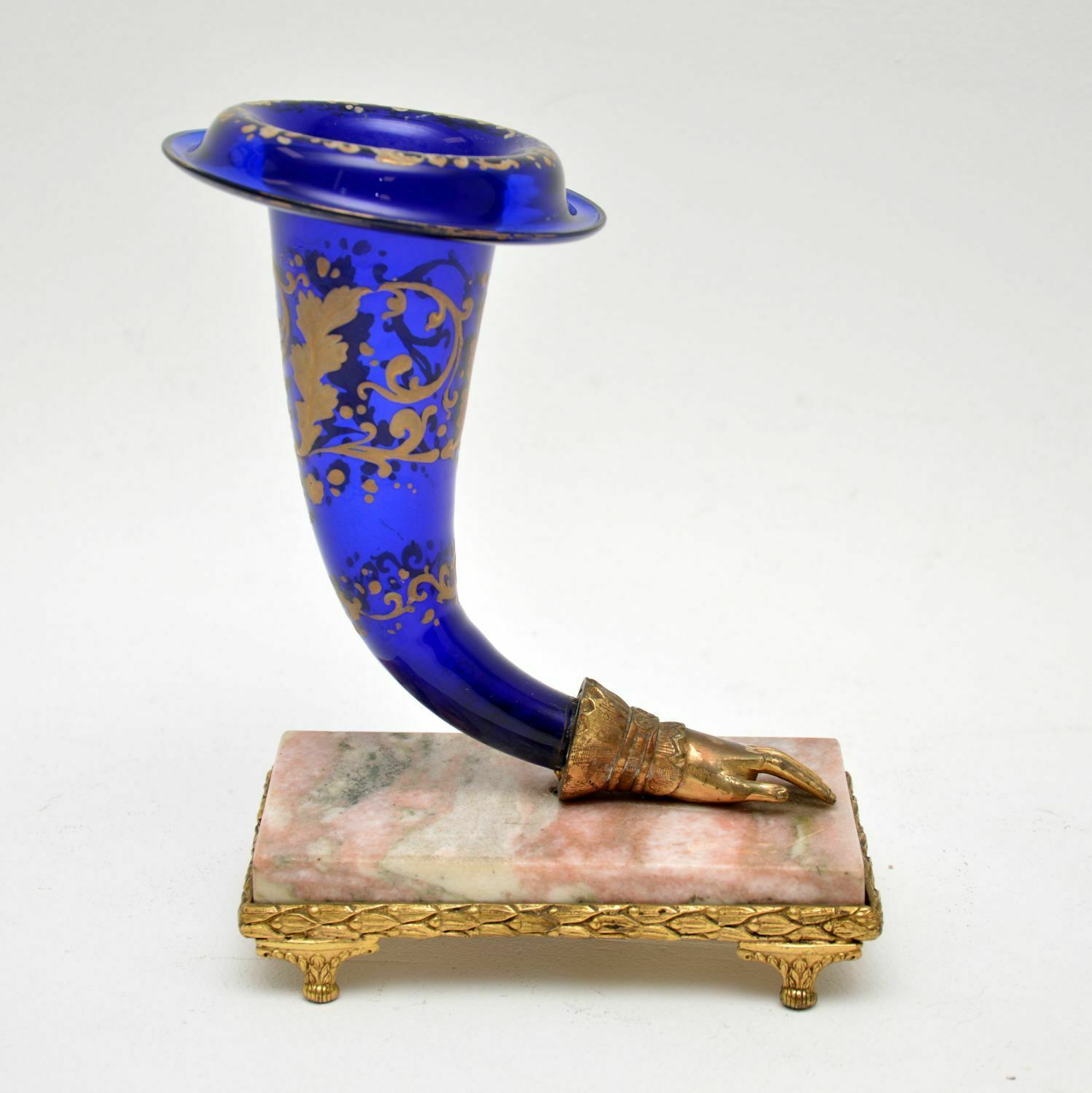 Antique French Empire Style Glass Cornucopia Vase photo furniture