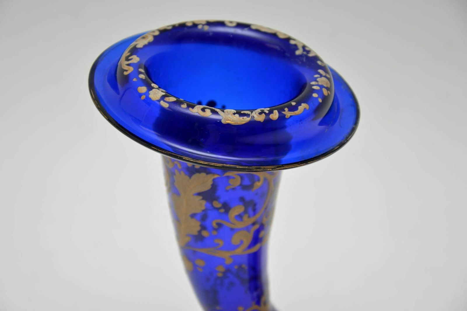 photo for sale Antique French Empire Style Glass Cornucopia Vase