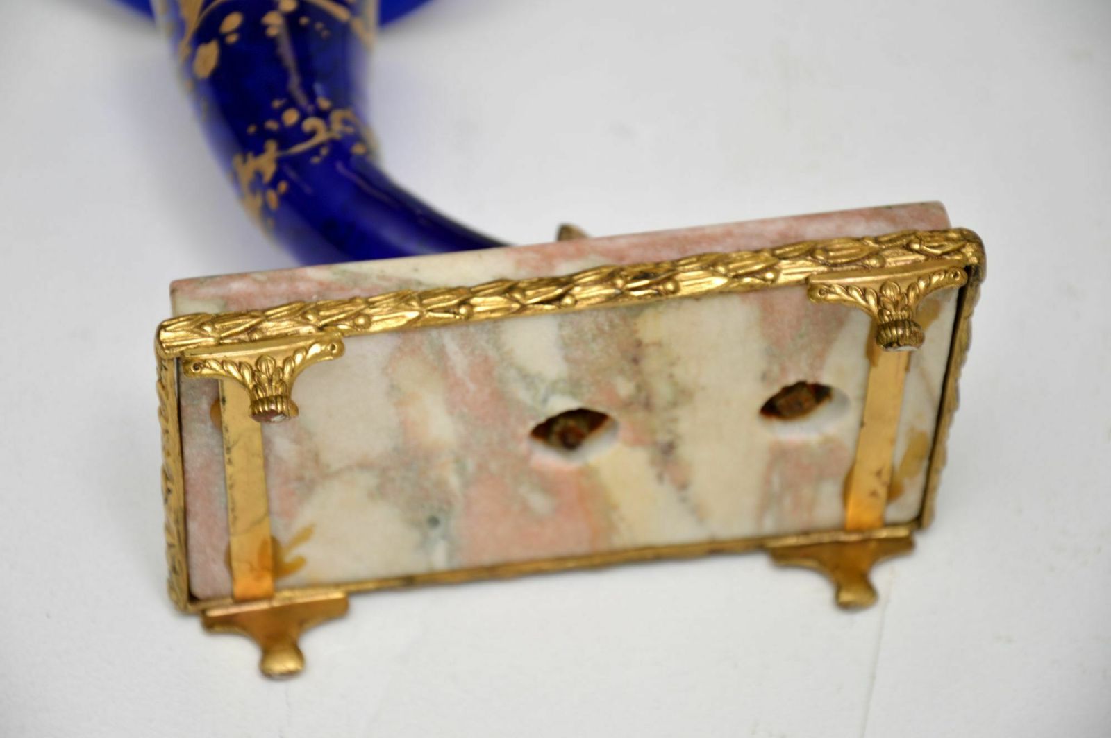 Home Decor Antique French Empire Style Glass Cornucopia Vase photo