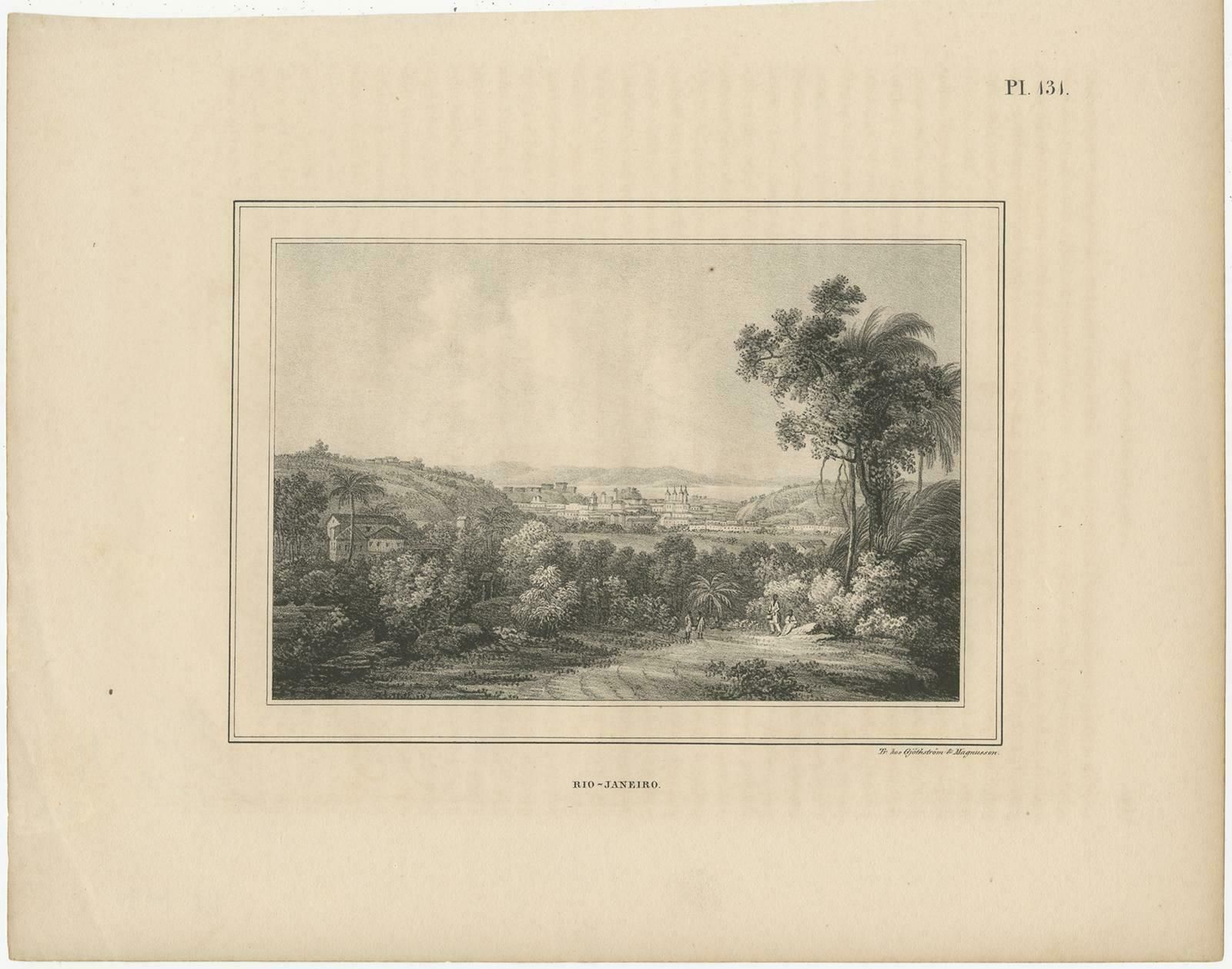 Antique Print With A View Of Rio De Janeiro Brazil photo furniture