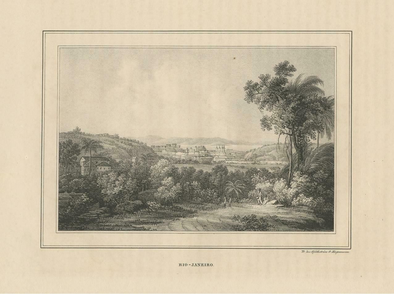 Antique Print With A View Of Rio De Janeiro Brazil photo for sale