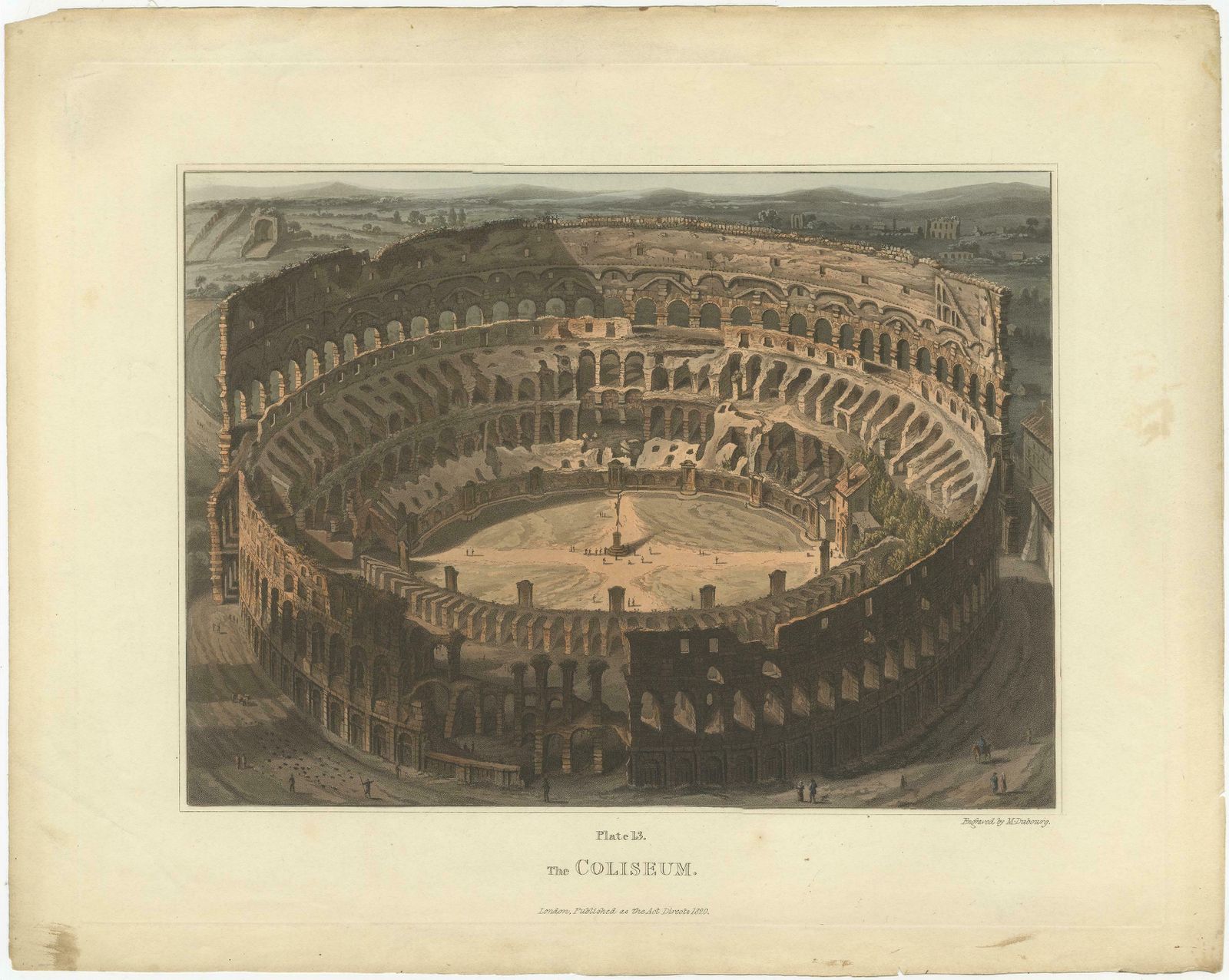Set Of 5 Antique Prints Of Ancient Buildings In Rome And Its Vicinity,1844 photo furniture