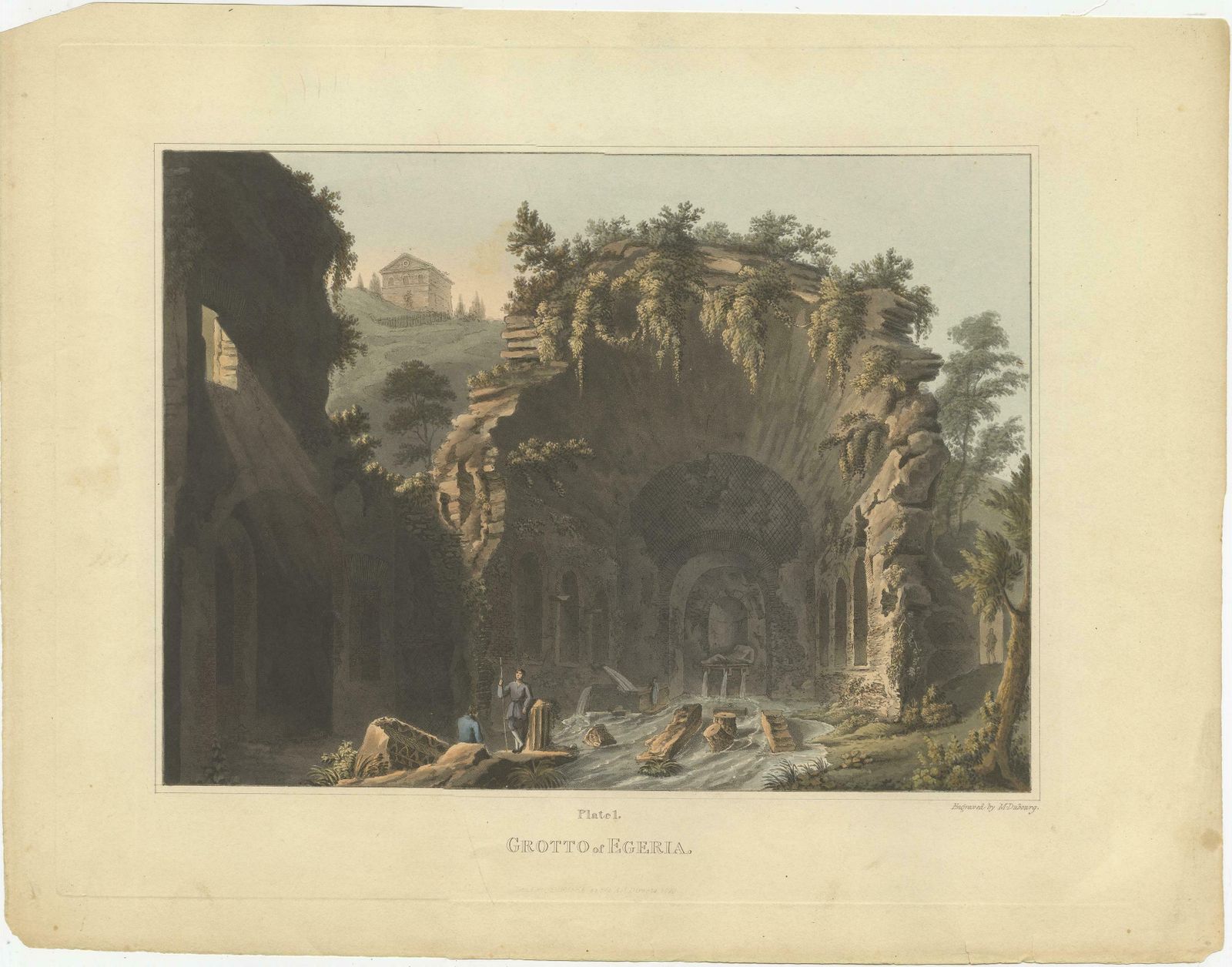 Set Of 5 Antique Prints Of Ancient Buildings In Rome And Its Vicinity,1844 photo for sale