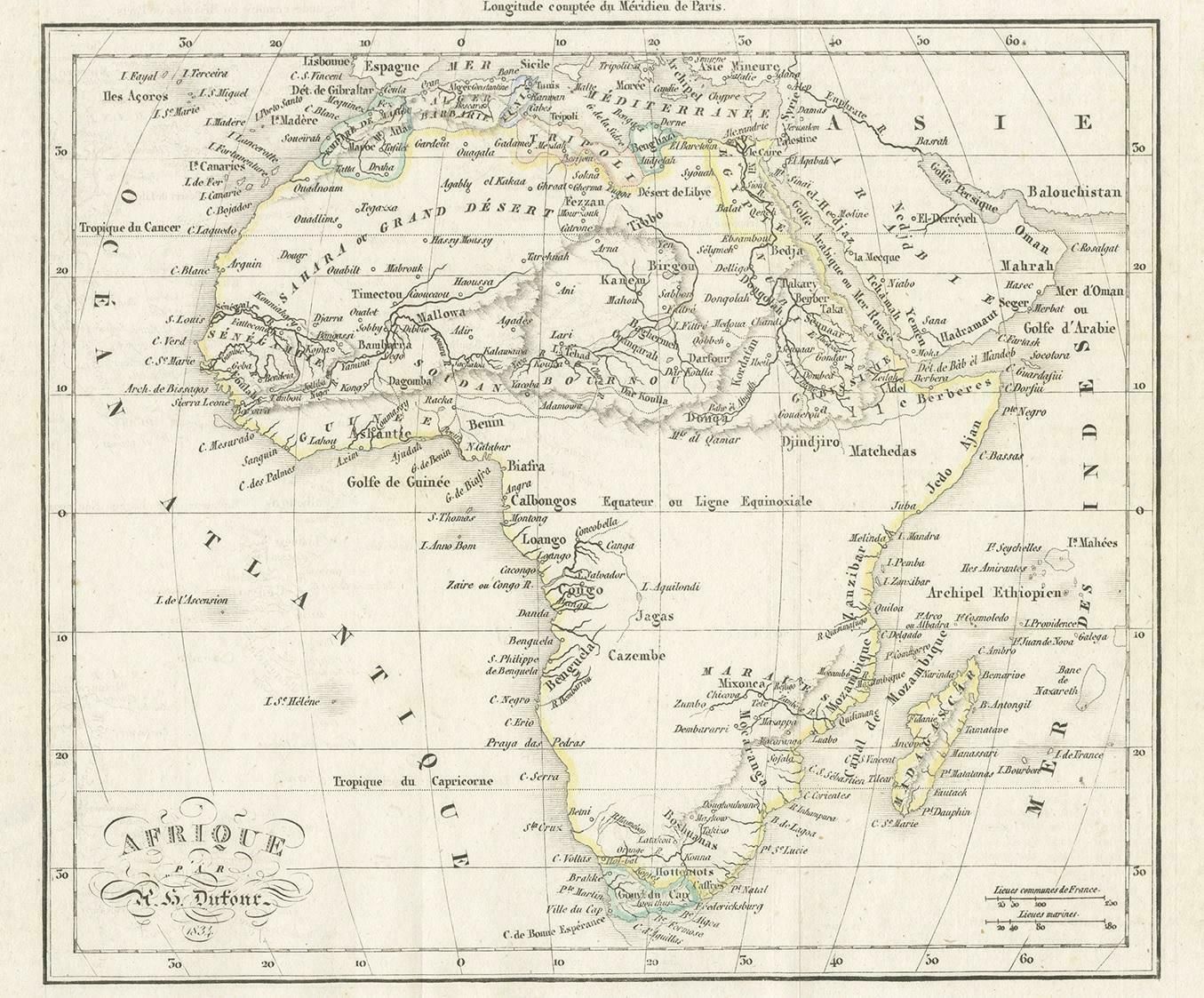 Antique Map Of Africa By Dufour Circa 1834 photo furniture