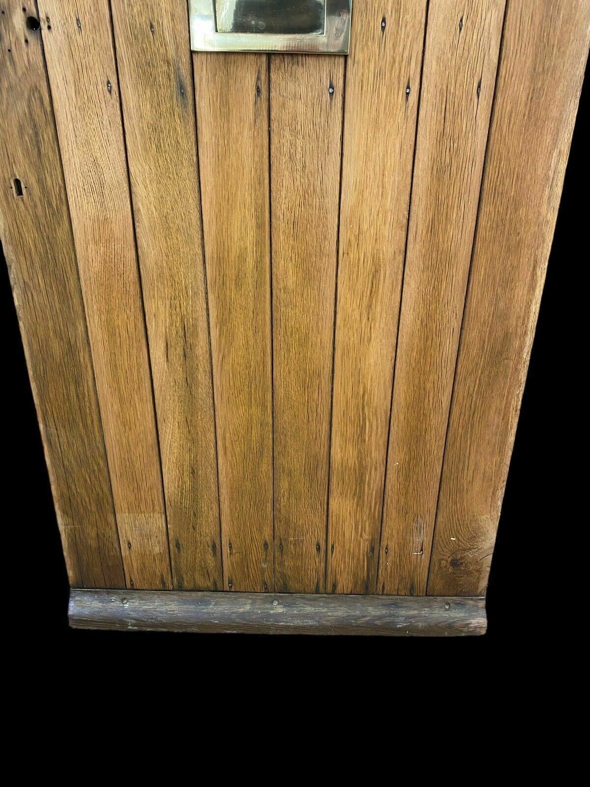 Solid Oak Front Door Old Period Antique Reclaimed Hardwood Brass Letterbox Pull photo 1357.0