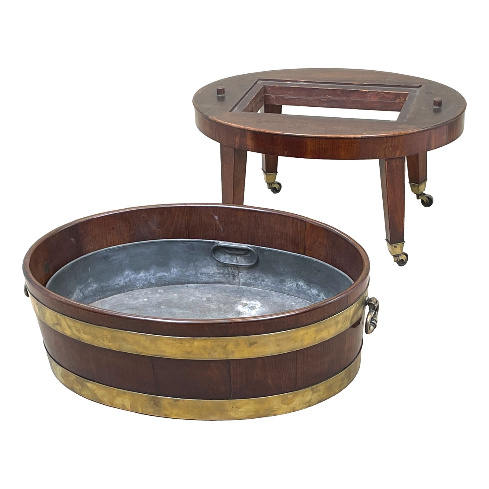 Georgian 18th Century Mahogany Oval Open Wine Cooler (England, Circa 1770) photo furniture