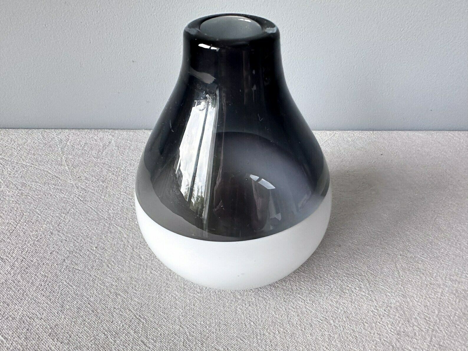 Vintage Vase, Mouth Blown Vase, Unique Gift, Mid Century Vase, Hand Made Vase, Teardrop Shaped Vase photo for sale
