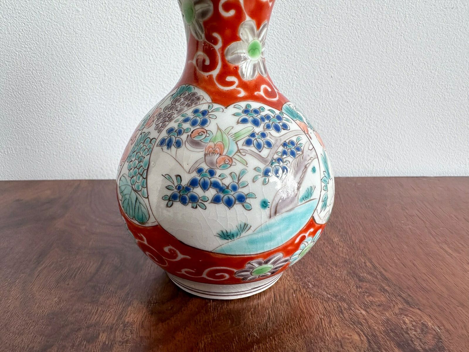 Rare Antique Japanese Kutani Porcelain Double Gourd Vase, 6.5" High, Japanese Vasе, Oriental Vase, Arita Japanese Vase photo furniture