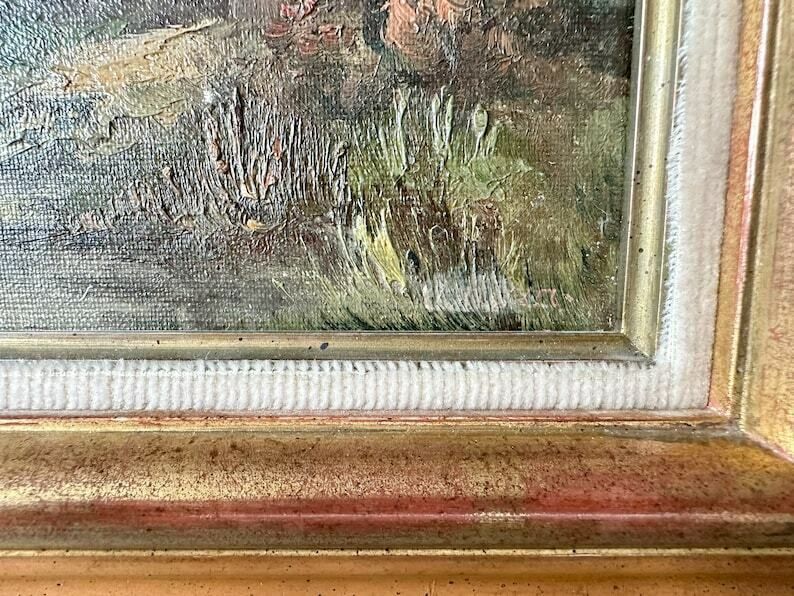 Vintage Original Oil Painting, Summer Country Landscape, 14" X 11.5", Country Painting, Cottage Painting, Farmhouse Decor photo buy