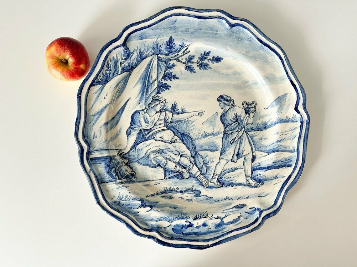 Rare Antique Savona Italian Faience Plate, Hand Painted Majolica photo buy