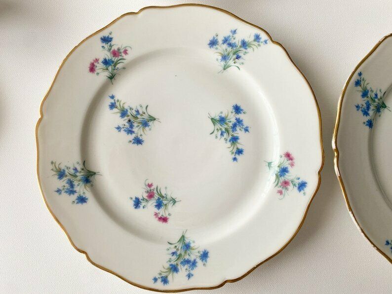 Antique French Set Of 3 Coffee Cup Trio   Mace   1860s   Porcelain Tea Trio photo Home Decor