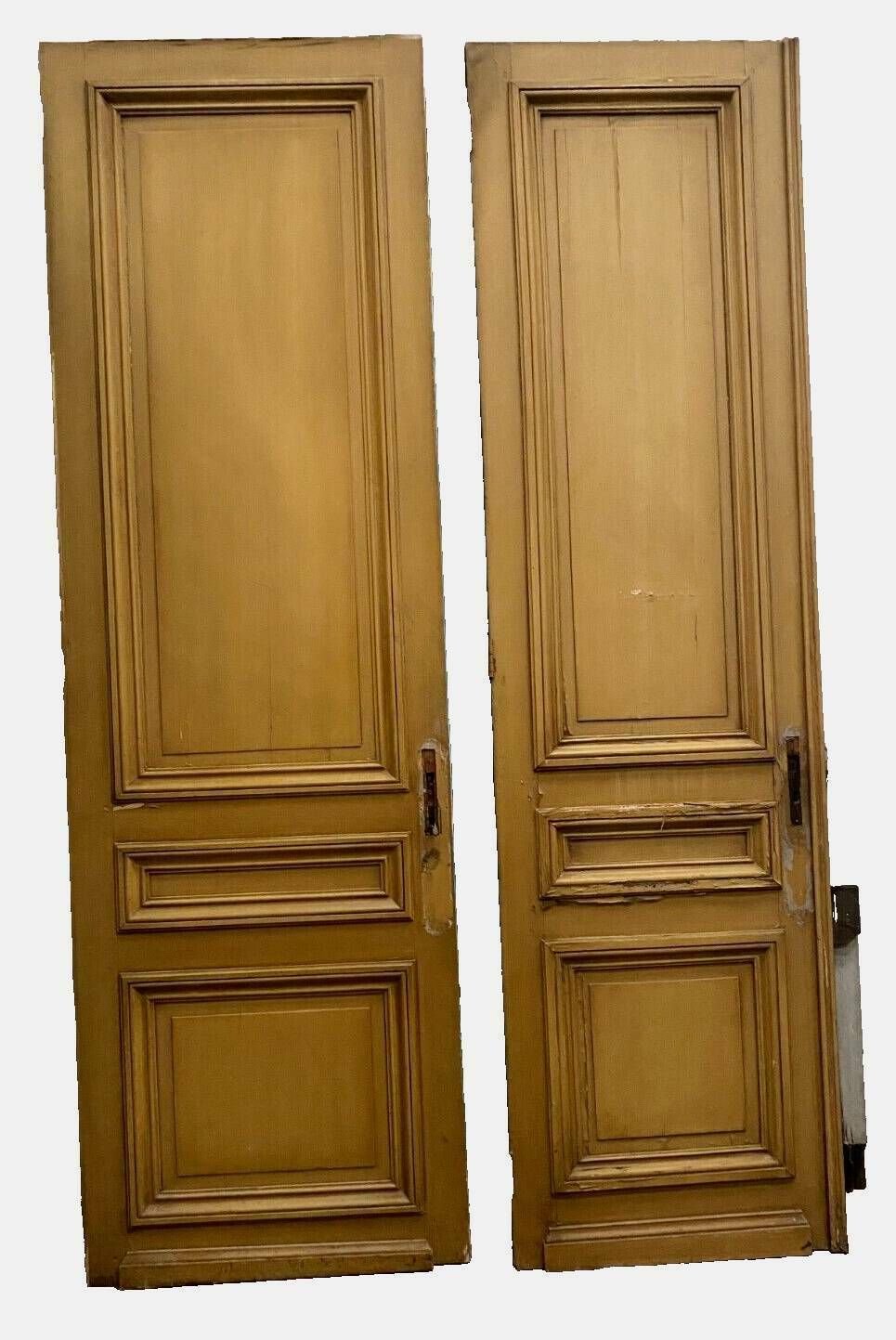 Set Of Two Single Sided Doors In 19th Century Solid Fir photo vintage