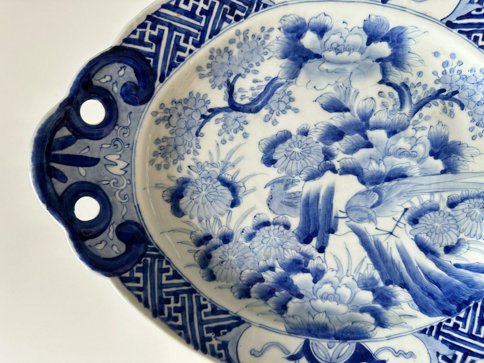 Antique Japanese Blue And White Imari Dish, 1900s, Rare Find photo 148.0
