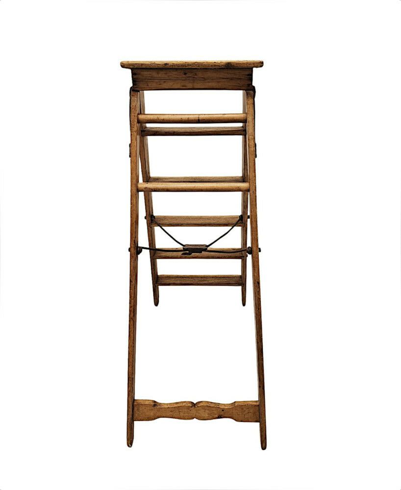 A Very Fine And Unusual 19th Century Pine Step Ladder Or Library Steps photo furniture