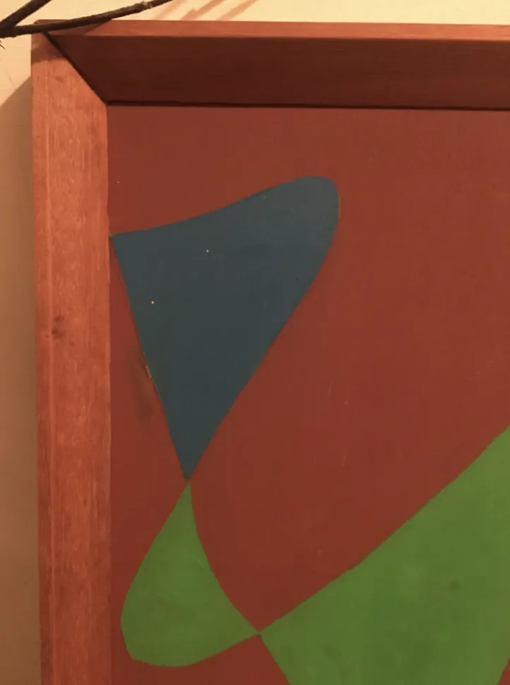 Vintage Original Abstract Painting On Panel Signed 1984 Oil/Acrylic Modernist photo for sale