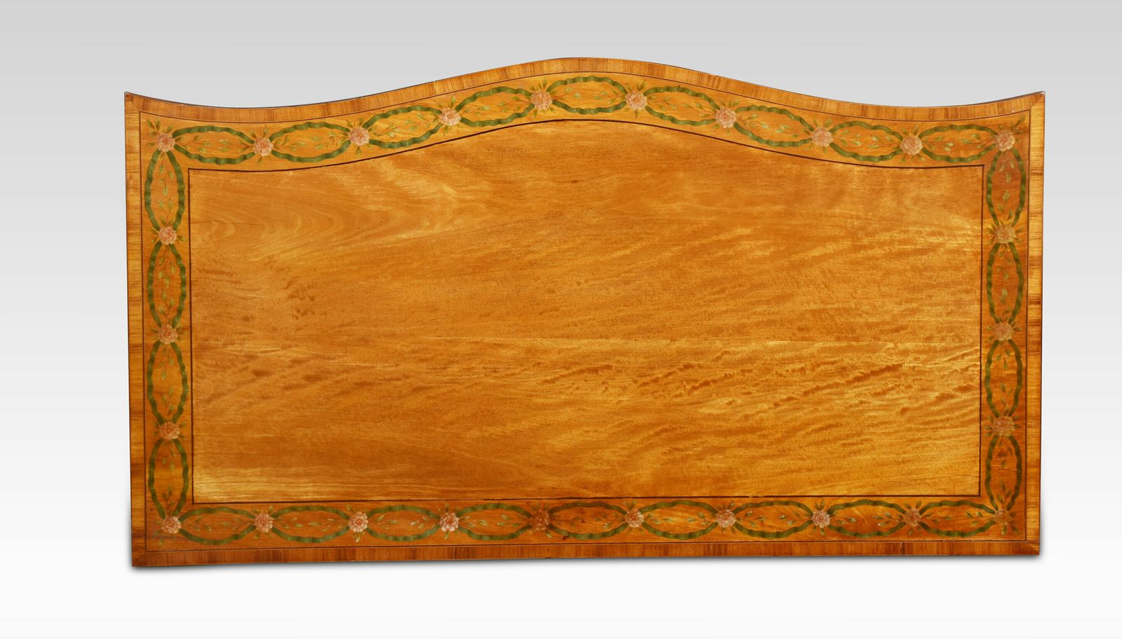 Painted Satinwood Serpentine Chest Of Drawers photo vintage