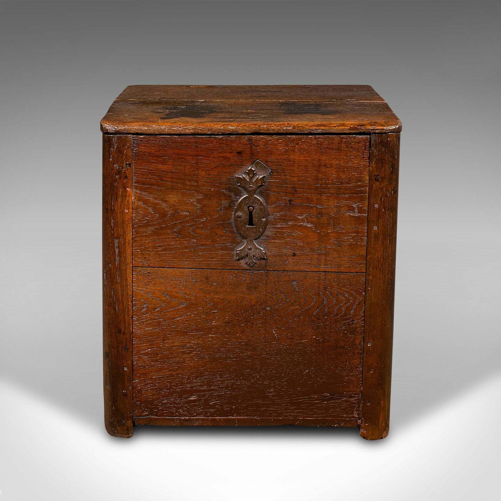 Antique Mail Carriage Strong Box, English, Oak, Security Chest, Early Georgian photo for sale