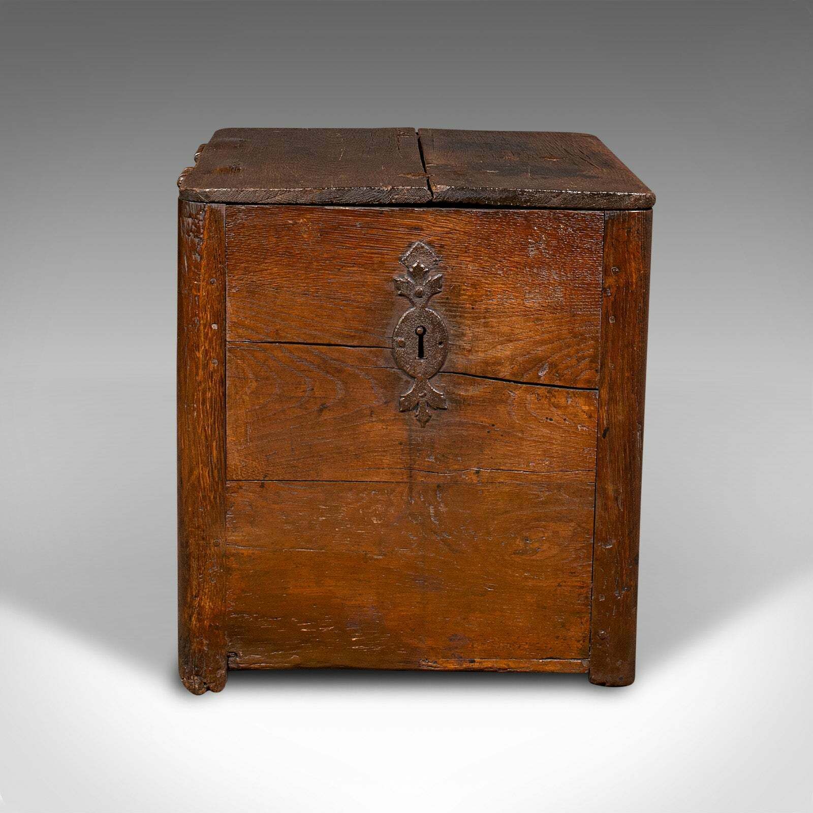 Antique Mail Carriage Strong Box, English, Oak, Security Chest, Early Georgian photo Home Decor
