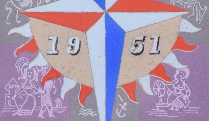 Festival Of Britain Logo 1951 Gouache By Peter J Wright After Abram Games 1951 photo for sale