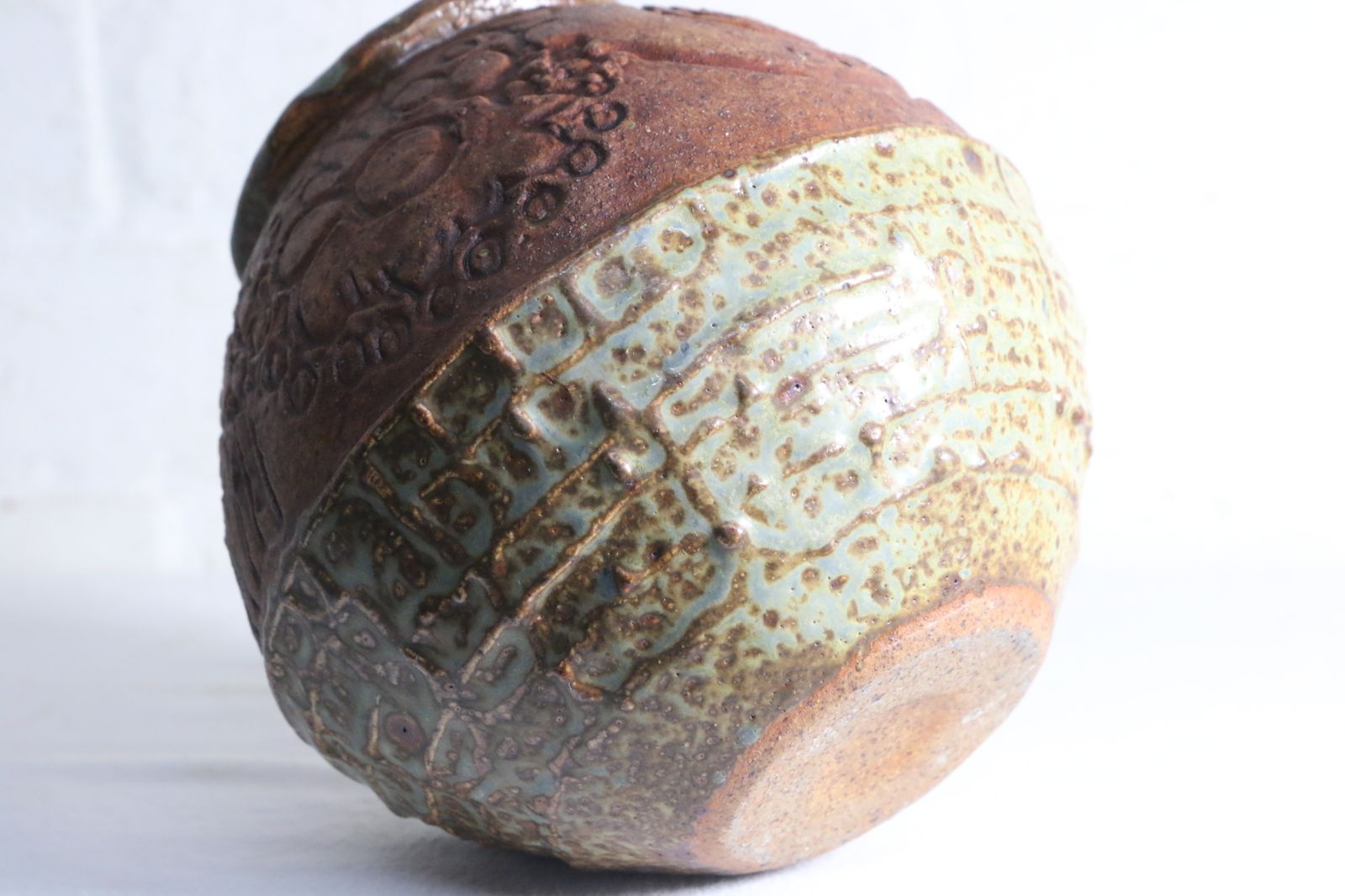 A Bernard Rooke Vintage Bulbous Vase 1970's British Studio Pottery photo vintage