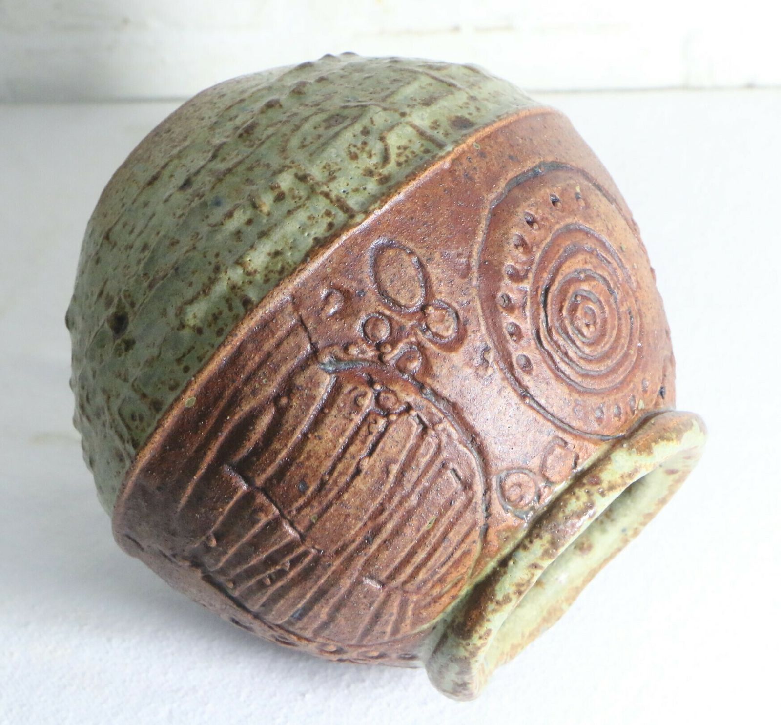 photo for sale A Bernard Rooke Vintage Bulbous Vase 1970's British Studio Pottery