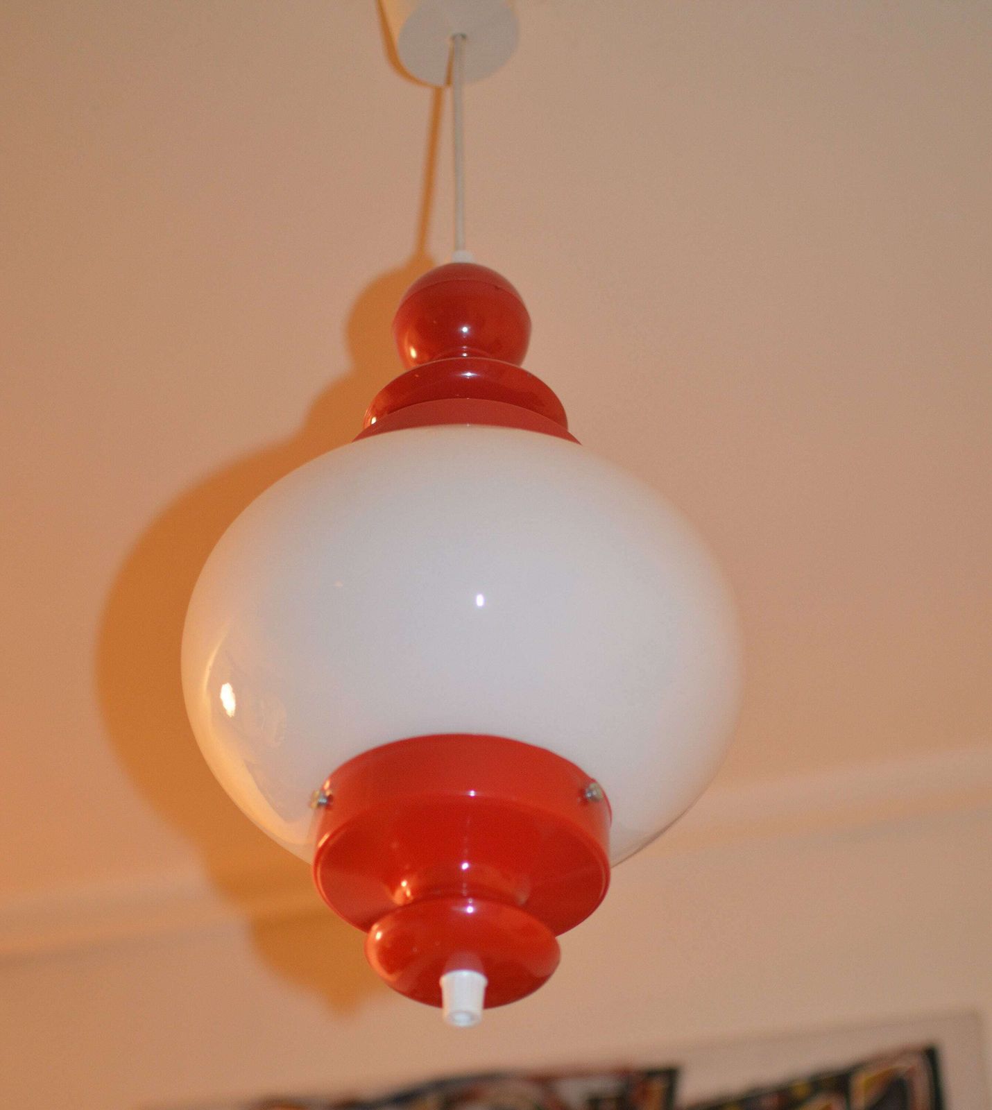 Vintage Lamp Space Age Midcentury Pop Opaline Glass photo buy