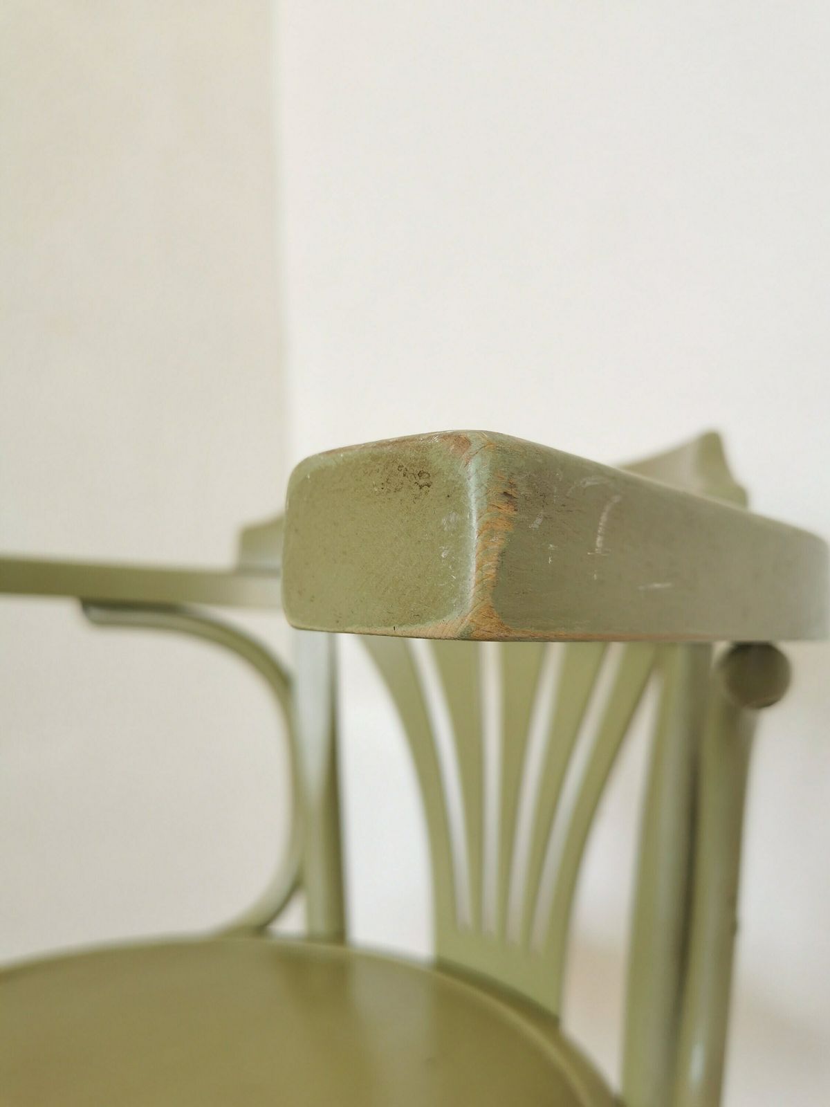 Vintage Thonet Sytle Bentwood Sviwel Chair In Olive Green / Mid Century Retro Office Armchair / Made In The 1970s, Yugoslavia photo buy